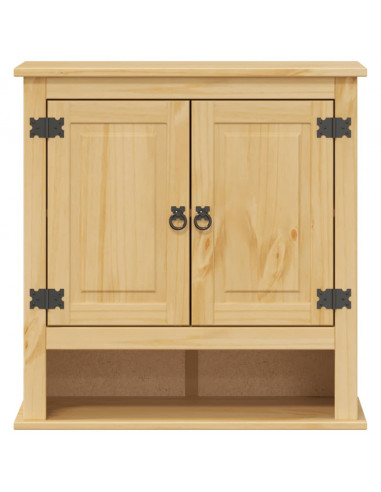 Mobile Bagno a Parete Corona 70x33x71,5cm Legno Massello Pino