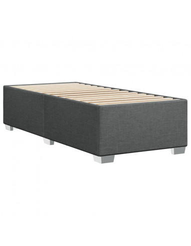 Giroletto a Molle con Materasso Grigio Scuro 90x200 cm Tessuto