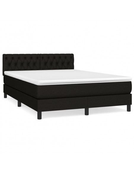 Giroletto a Molle con Materasso Nero 140x190 cm in Tessuto