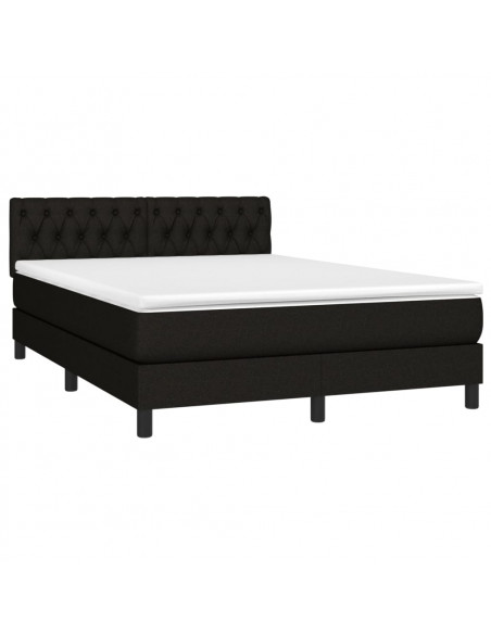 Giroletto a Molle con Materasso Nero 140x190 cm in Tessuto