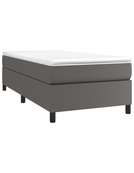 Giroletto a Molle con Materasso Grigio 90x190 cm in Similpelle