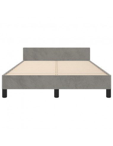 Giroletto con Testiera Grigio Chiaro 120x190 cm in Velluto