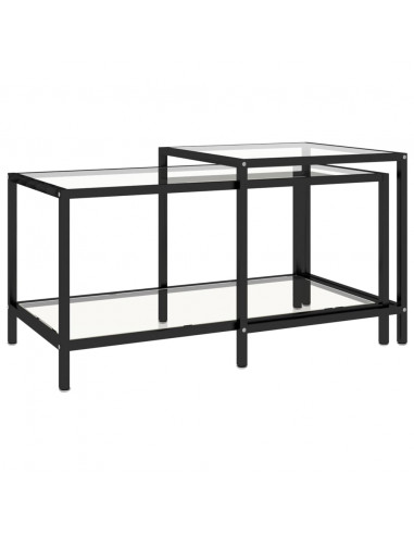 Tavolini 2 pz Trasparenti in Vetro Temperato