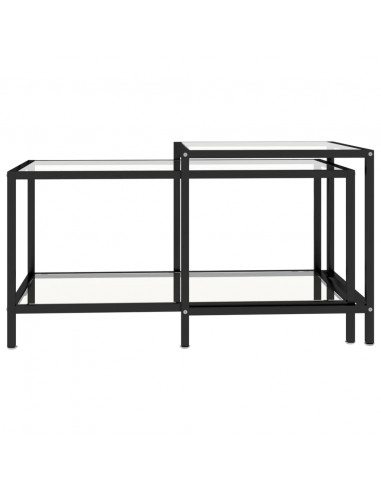 Tavolini 2 pz Trasparenti in Vetro Temperato