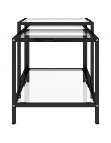 Tavolini 2 pz Trasparenti in Vetro Temperato