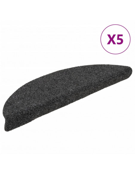 Tappetini per Scale 5 pz Antracite 56x17x3 cm Agugliati