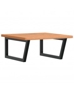 Ripiano a Parete per Lavabo in Acciaio e Massello di Faggio 2