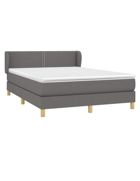 Giroletto a Molle con Materasso Grigio Scuro 140x190 cm Tessuto