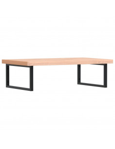 Ripiano a Parete per Lavabo in Acciaio e Massello di Faggio 2