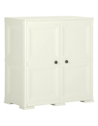 Armadietto in Plastica 79x43x85,5 cm Effetto Legno Vaniglia