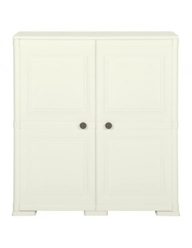 Armadietto in Plastica 79x43x85,5 cm Effetto Legno Vaniglia