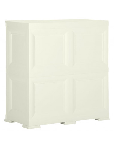 Armadietto in Plastica 79x43x85,5 cm Effetto Legno Vaniglia