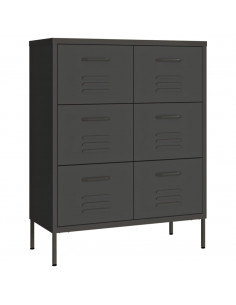 Cassettiera Antracite 80x35x101,5 cm in Acciaio 2