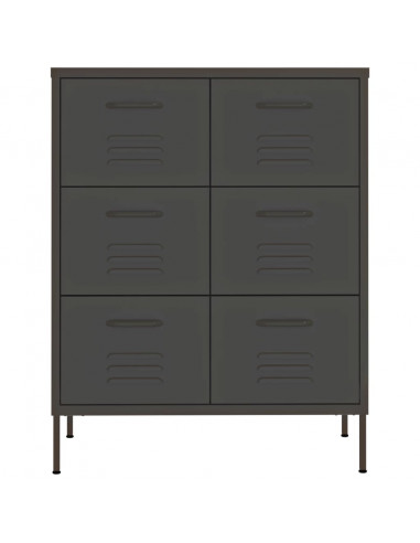 Cassettiera Antracite 80x35x101,5 cm in Acciaio