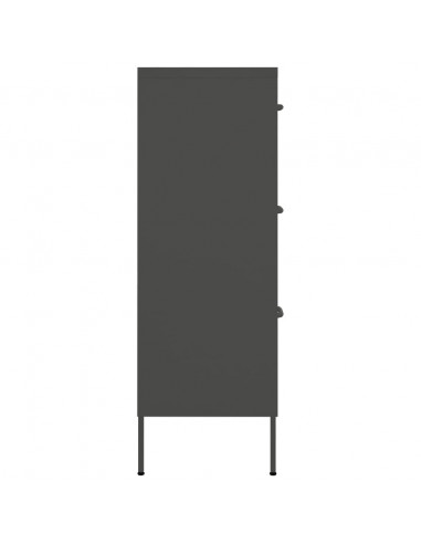 Cassettiera Antracite 80x35x101,5 cm in Acciaio