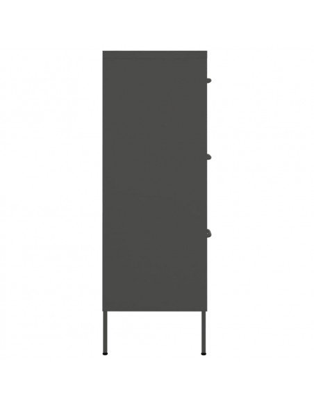 Cassettiera Antracite 80x35x101,5 cm in Acciaio