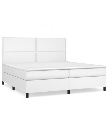 Giroletto a Molle con Materasso Bianco 200x200cm in Similpelle