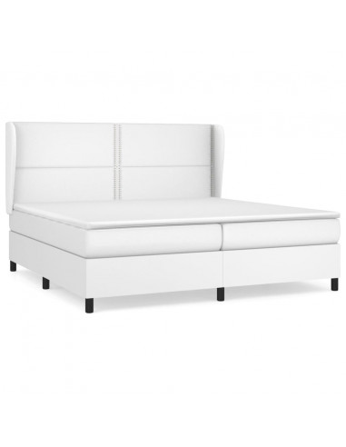 Giroletto a Molle con Materasso Bianco 200x200cm in Similpelle