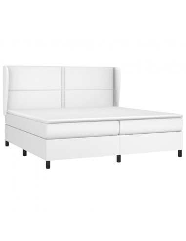 Giroletto a Molle con Materasso Bianco 200x200cm in Similpelle