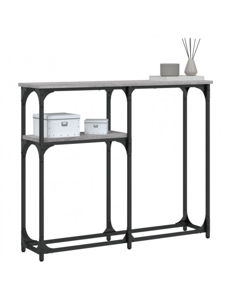 Tavolino Consolle Grigio Sonoma 90x22,5x75 cm Legno Multistrato