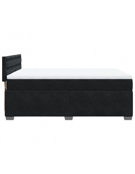 Giroletto a Molle con Materasso Nero 140x190 cm in Velluto