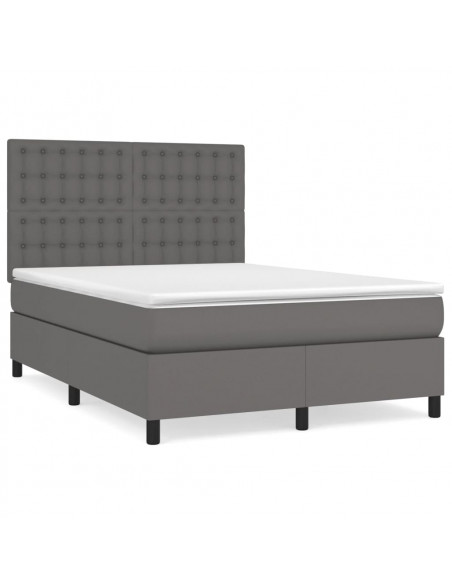 Giroletto a Molle con Materasso Grigio 140x200 cm in Similpelle