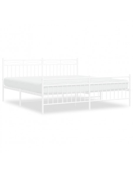 Giroletto con Testiera e Pediera Metallo Bianco 183x213 cm