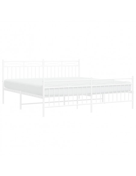 Giroletto con Testiera e Pediera Metallo Bianco 183x213 cm