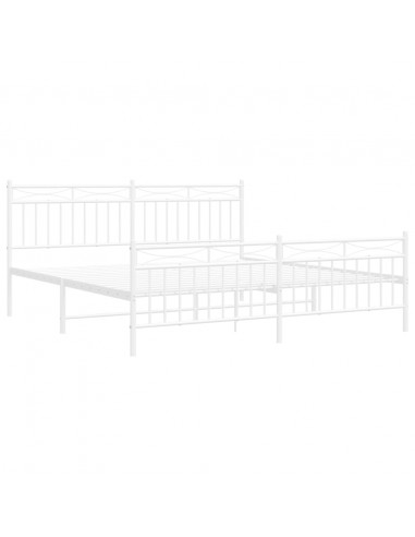 Giroletto con Testiera e Pediera Metallo Bianco 183x213 cm