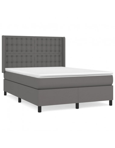 Giroletto a Molle con Materasso Grigio 140x200 cm in Similpelle