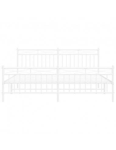 Giroletto con Testiera e Pediera Metallo Bianco 183x213 cm