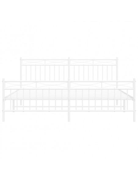 Giroletto con Testiera e Pediera Metallo Bianco 183x213 cm