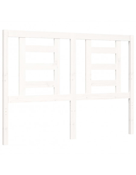 Giroletto con Testiera Bianco 140x190 cm in Legno Massello