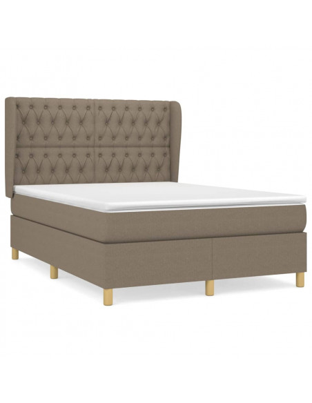 Giroletto a Molle con Materasso Tortora 140x190 cm in Tessuto
