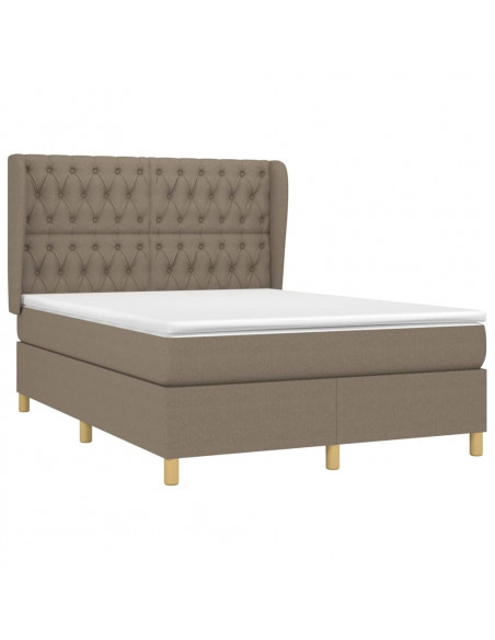 Giroletto a Molle con Materasso Tortora 140x190 cm in Tessuto