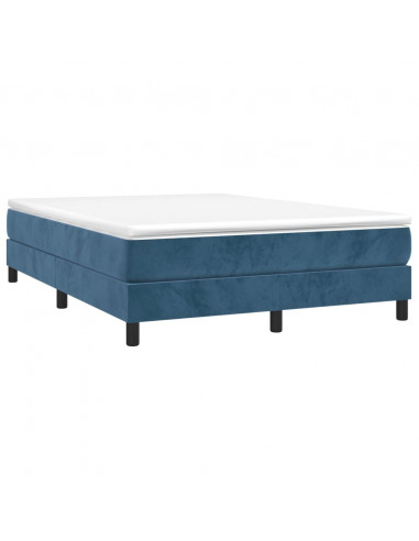 Giroletto a Molle con Materasso Blu Scuro 140x190 cm in Velluto