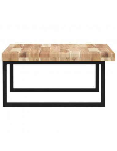 Ripiano a Parete per Lavabo in Acciaio e Massello di Acacia