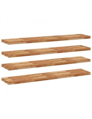Mensole da Parete 4 pz 120x30x4 cm Legno Acacia Rifinito a Olio