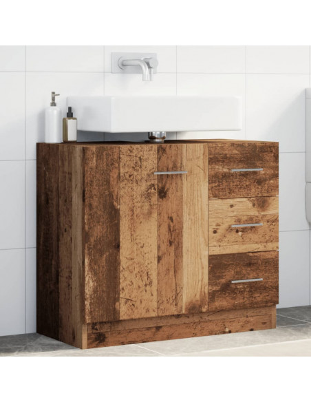 Mobile Sottolavabo Legno Vecchio 63x30x54 cm in Truciolato
