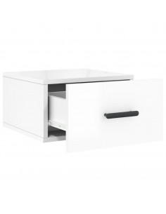 Comodini a Muro 2 pz Bianco Lucido 35x35x20 cm 2