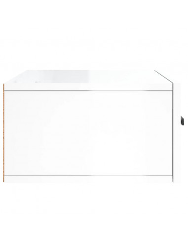 Comodini a Muro 2 pz Bianco Lucido 35x35x20 cm