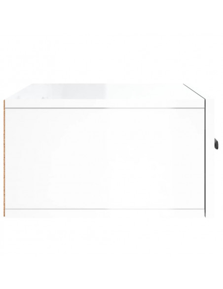 Comodini a Muro 2 pz Bianco Lucido 35x35x20 cm