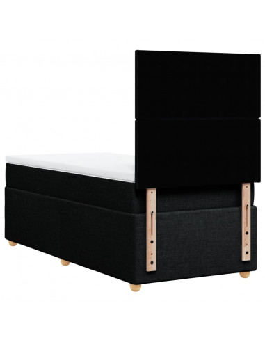 Giroletto a Molle con Materasso Nero 100x200 cm in Tessuto