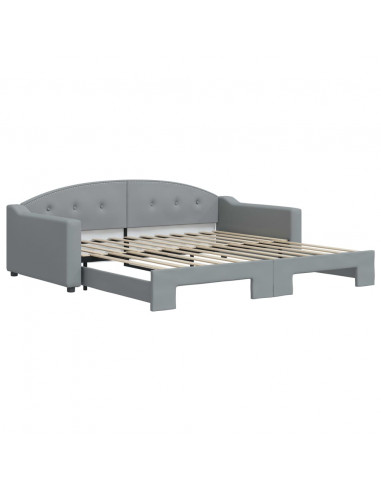 Divano Letto con Letto Estraibile Grigio Chiaro 100x200 Tessuto