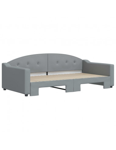 Divano Letto con Letto Estraibile Grigio Chiaro 100x200 Tessuto