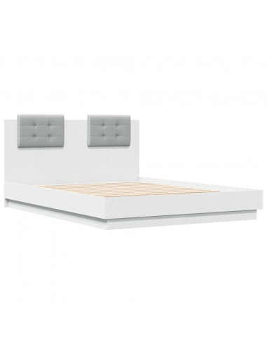 Giroletto con Testiera Bianco 135x190 cm in Legno Multistrato