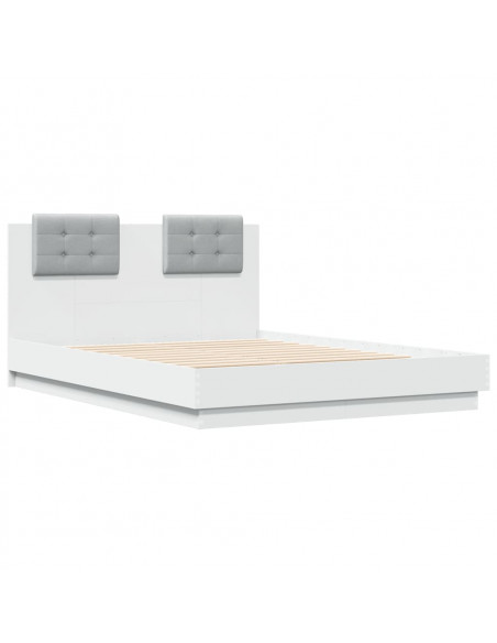 Giroletto con Testiera Bianco 135x190 cm in Legno Multistrato