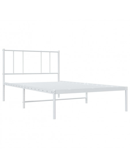 Giroletto con Testiera Metallo Bianco 75x190 cm