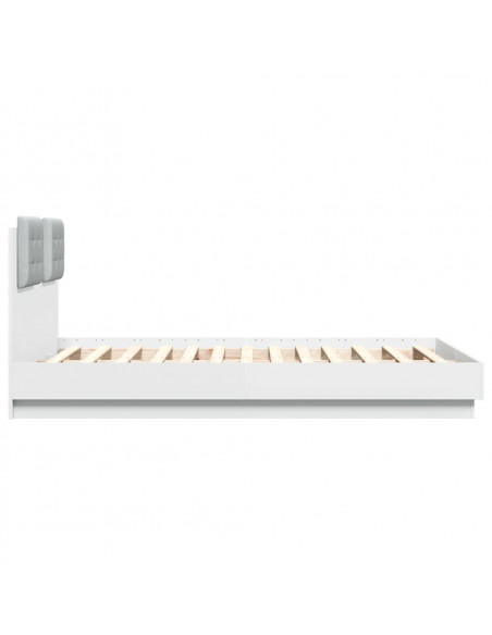 Giroletto con Testiera Bianco 135x190 cm in Legno Multistrato