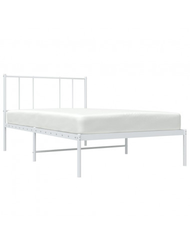 Giroletto con Testiera Metallo Bianco 75x190 cm